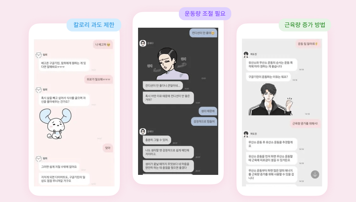 개인 맞춤형 다이어트/건강관리 코칭 챗봇 이미지 4